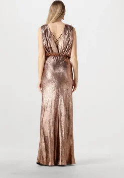 bronskleurig mes demoiselles maxi jurk sambi