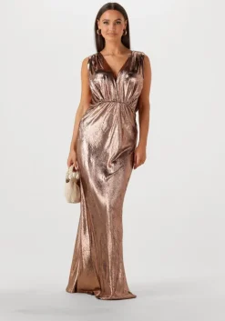 bronskleurig mes demoiselles maxi jurk sambi