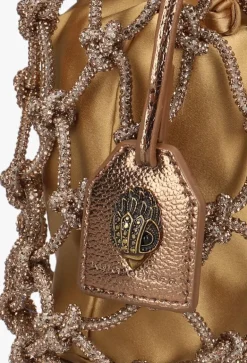 bronzen kurt geiger london handtas sm macrame crystal bag