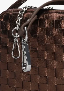 bronzen núnoo schoudertas lyra metallic