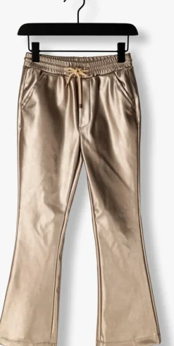 bronzen nono flared broek suna coated flared pants