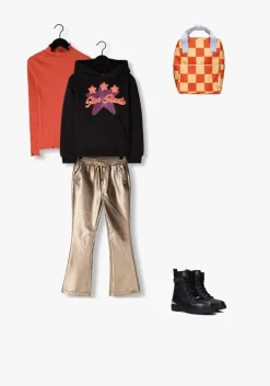 bronzen nono flared broek suna coated flared pants