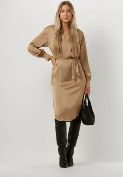 bronzen simple midi jurk wv-rc-poly-23-1