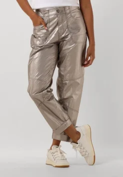bronzen summum pantalon loose tapered pants foil coated twill