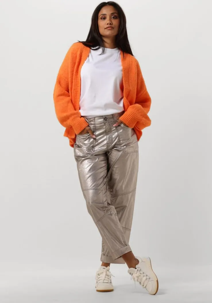 bronzen summum pantalon loose tapered pants foil coated twill