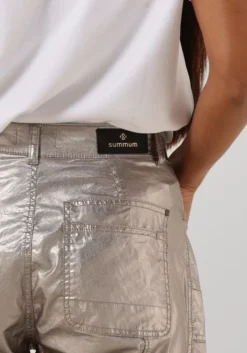 bronzen summum pantalon loose tapered pants foil coated twill