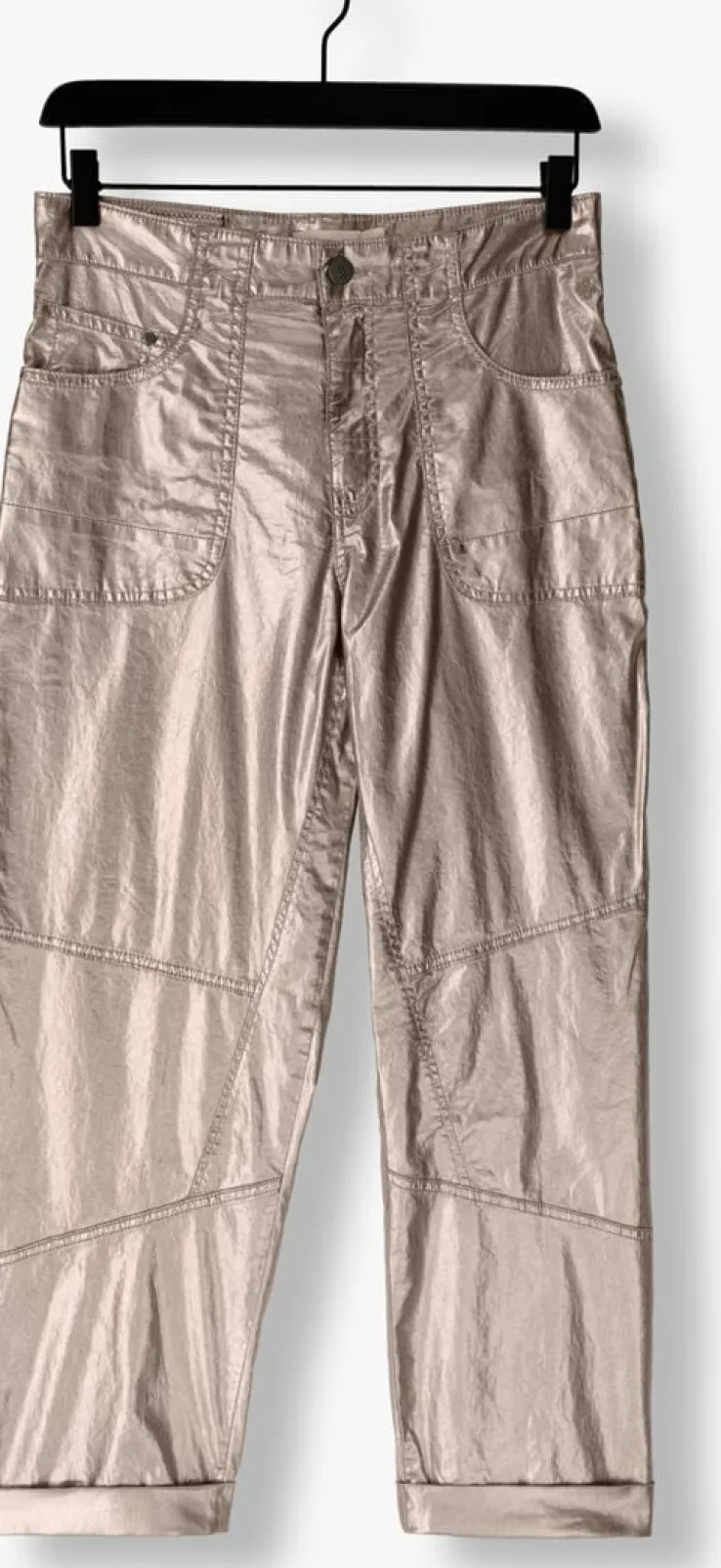 bronzen summum pantalon loose tapered pants foil coated twill