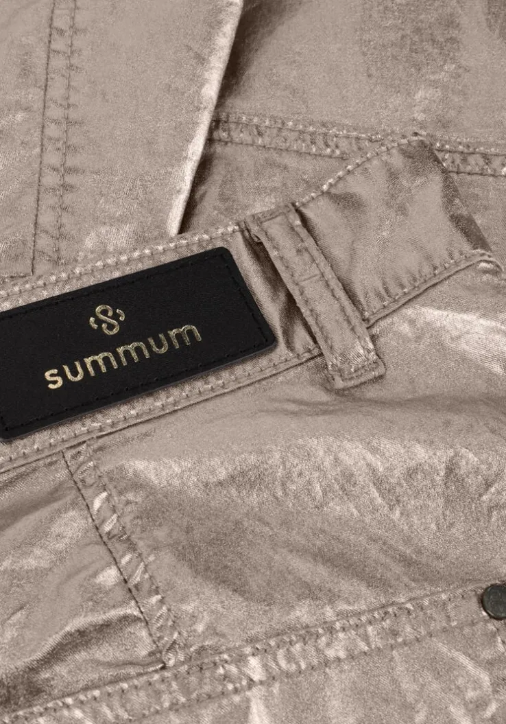 bronzen summum pantalon loose tapered pants foil coated twill