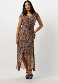 bruine aaiko midi jurk esmee oriental vis 520