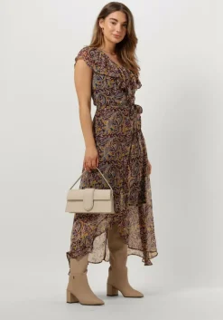 bruine aaiko midi jurk esmee oriental vis 520