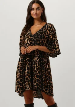 bruine alix the label mini jurk ladies woven animal dress 1