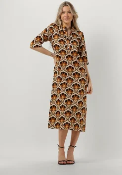 bruine ana alcazar midi jurk 049561-3336