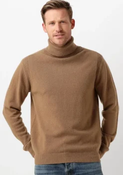 bruine anerkjendt coltrui aknico solid roll neck lambswool