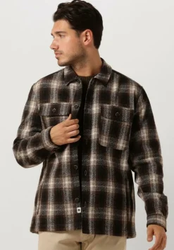 bruine anerkjendt overshirt aklion heavy check overshirt
