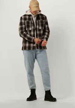 bruine anerkjendt overshirt aklion heavy check overshirt