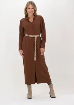 bruine another label maxi jurk sjoroer dress l/s
