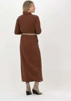 bruine another label maxi jurk sjoroer dress l/s