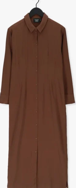 bruine another label maxi jurk sjoroer dress l/s