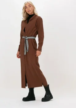 bruine another label maxi jurk sjoroer dress l/s