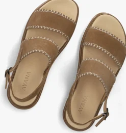 bruine ayana platte sandalen 11864