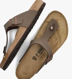 bruine birkenstock teenslippers gizeh heren