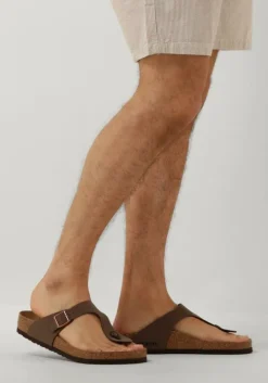 bruine birkenstock teenslippers gizeh heren