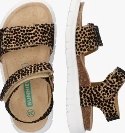 bruine bunniesjr platte sandalen bregje beach