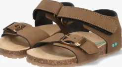 bruine bunniesjr platte sandalen ben beach