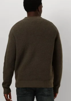 bruine calvin klein trui chunky texture sweater