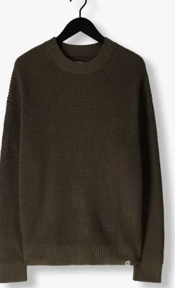 bruine calvin klein trui chunky texture sweater