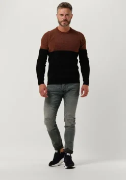 bruine cast iron trui r-neck regular fit chenille cotton plated