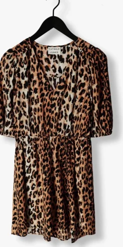 bruine catwalk junkie mini jurk dr leopard