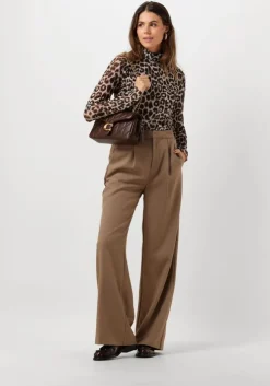 bruine catwalk junkie tops & t-shirts mesh turtle neck leopard long sleeve