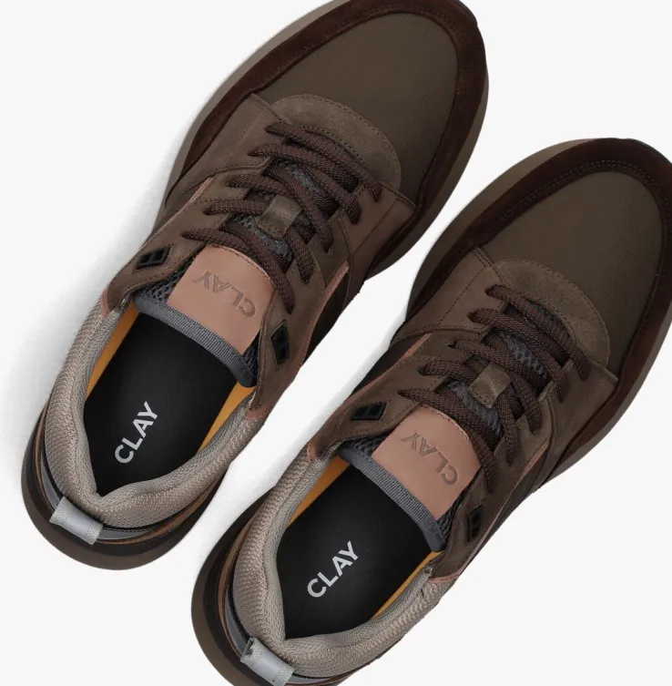 bruine clay lage sneakers 13833