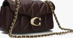 bruine coach schoudertas tabby 20 qlt