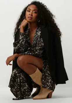 bruine co'couture midi jurk leo leo wrap dress