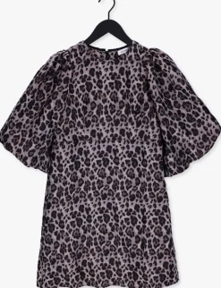 bruine co'couture mini jurk yoyo animal dress
