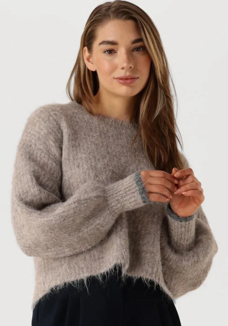 bruine co'couture truien/vesten coralee crop knit