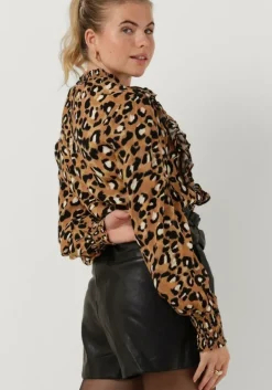 bruine colourful rebel blouses bina leopard boho ruffle blouse