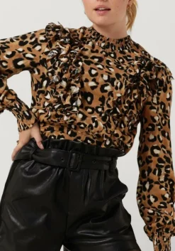 bruine colourful rebel blouses bina leopard boho ruffle blouse