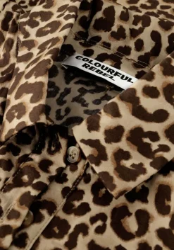 bruine colourful rebel mini jurk minon leopard mini dress