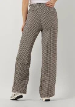 bruine colourful rebel pantalon rus jacquard dogtooth straight pants