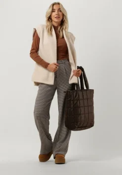 bruine colourful rebel pantalon rus jacquard dogtooth straight pants