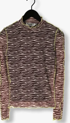 bruine colourful rebel top neyo zebra overklock mesh turtleneck top