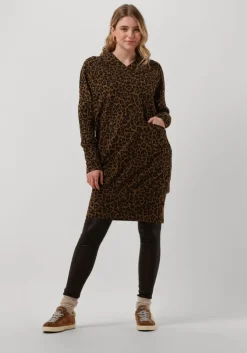 bruine 10days mini jurk v-neck dress leopard