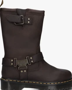 bruine dr martens biker boots anistone high