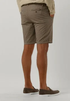 bruine dstrezzed korte broek lancaster jogger shorts seersucker stripe