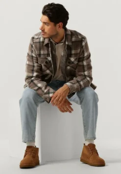 bruine dstrezzed overshirt teppe overshirt