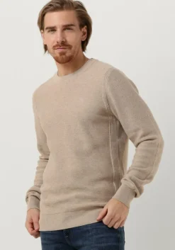 bruine dstrezzed trui mercury crew melange slub