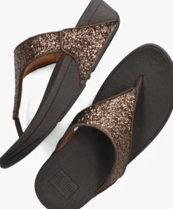 bruine fitflop teenslippers lulu glitter toe-post